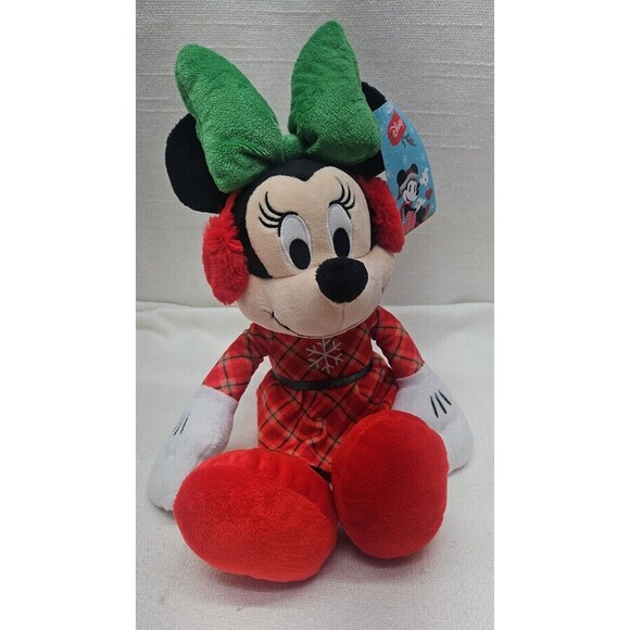 Disney Holiday Christmas Minnie Mouse Plush  15" Just Play 2022 - Picture 6 of 6